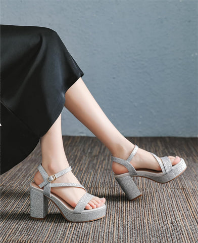 Platform Heels for Women Strappy Block Chunky High Heels Open Toe Fashion Party Evening Prom Wedding Ankle Buckle Dress Pump Sandals Shoes 547